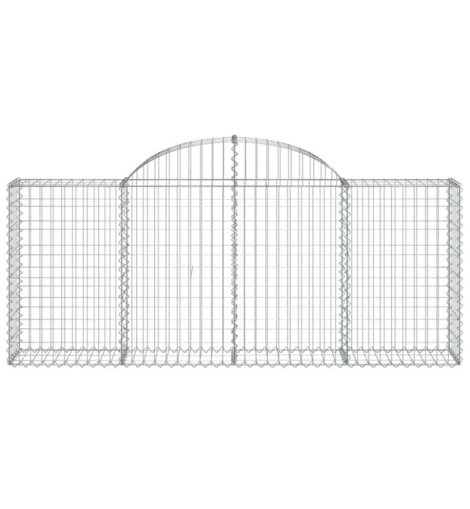 Gabionen mit Hochbogen 12 Stk. 200x30x80/100cm Verzinktes Eisen