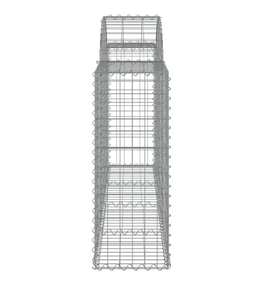Gabionen mit Hochbogen 12 Stk. 200x30x80/100cm Verzinktes Eisen