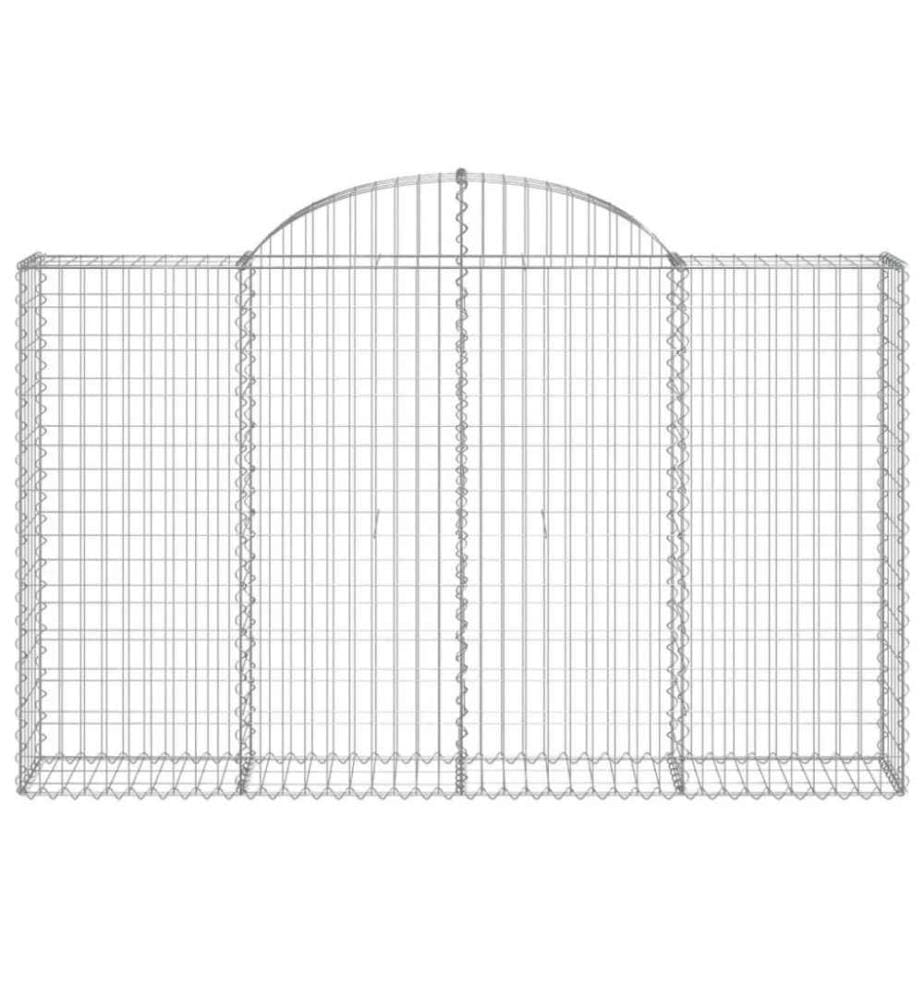 Gabione mit Hochbogen 200x30x120/140 cm Verzinktes Eisen