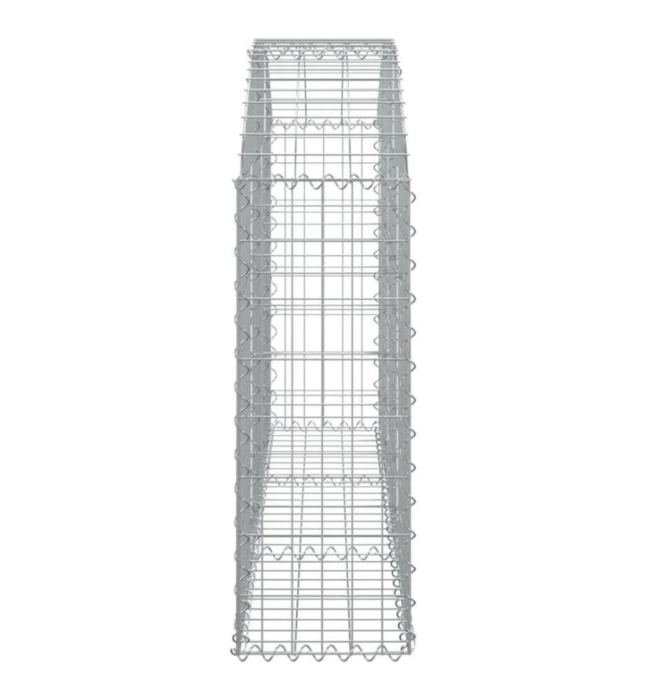 Gabione mit Hochbogen 150x30x80/100 cm Verzinktes Eisen