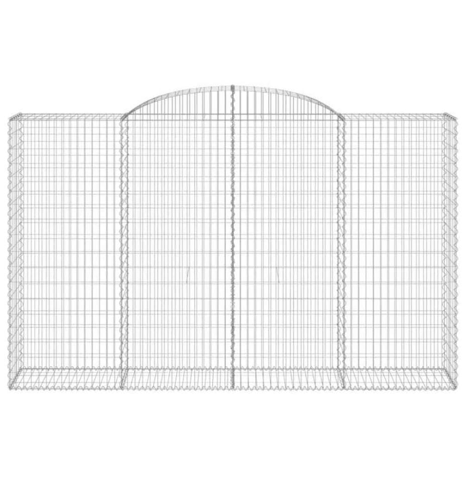 Gabionen mit Hochbogen 8 Stk. 300x50x180/200cm Verzinktes Eisen