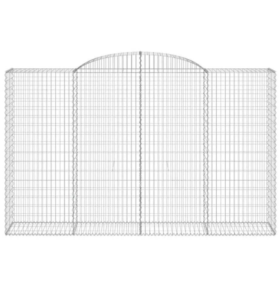 Gabionen mit Hochbogen 3 Stk. 300x50x180/200cm Verzinktes Eisen