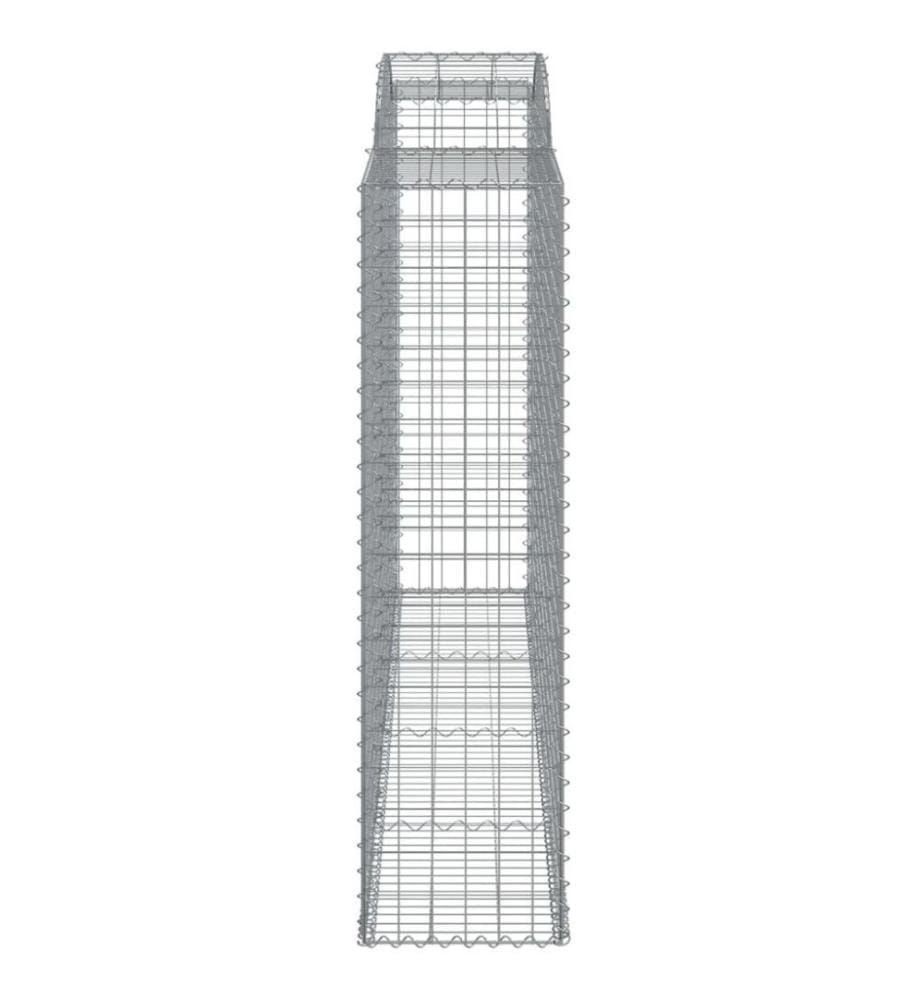 Gabionen mit Hochbogen 3 Stk. 300x50x180/200cm Verzinktes Eisen