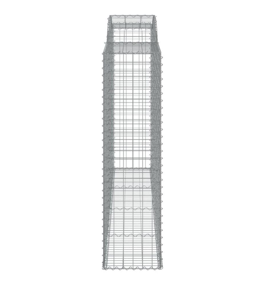 Gabionen mit Hochbogen 2 Stk. 300x50x180/200cm Verzinktes Eisen