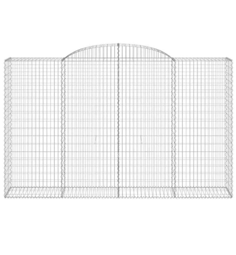 Gabionen mit Hochbogen 9 Stk. 300x50x180/200cm Verzinktes Eisen