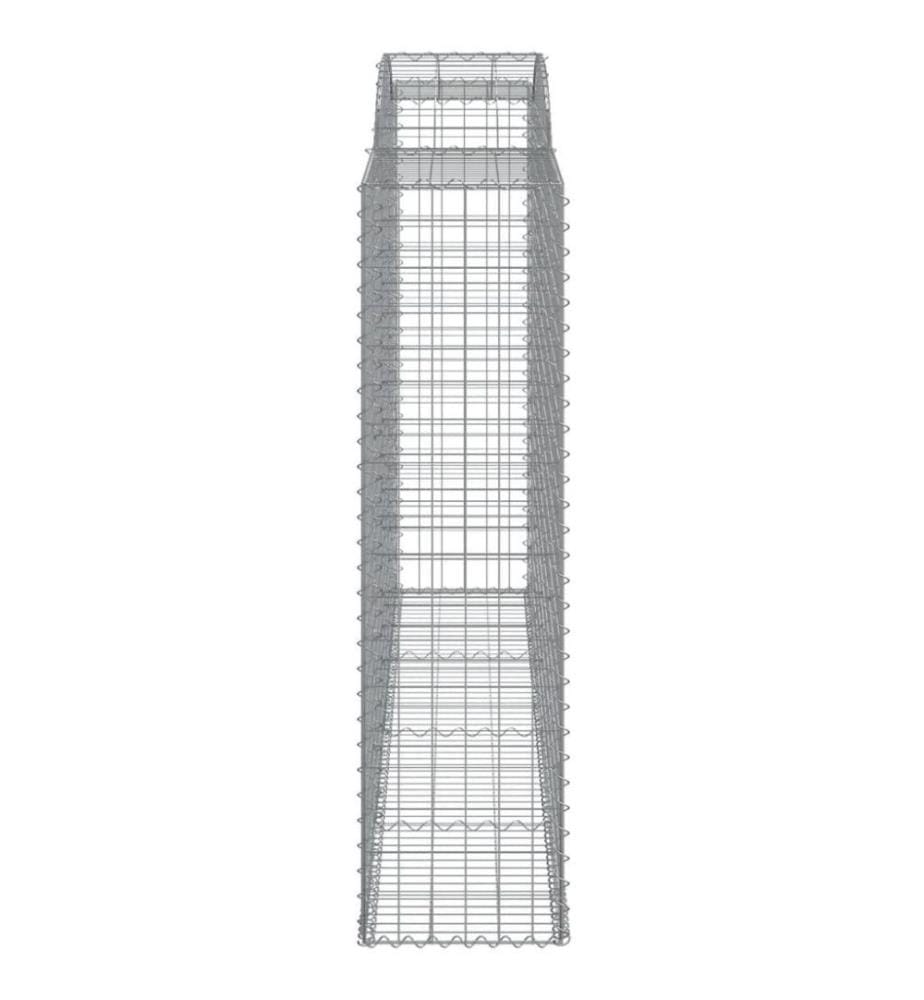 Gabionen mit Hochbogen 9 Stk. 300x50x180/200cm Verzinktes Eisen
