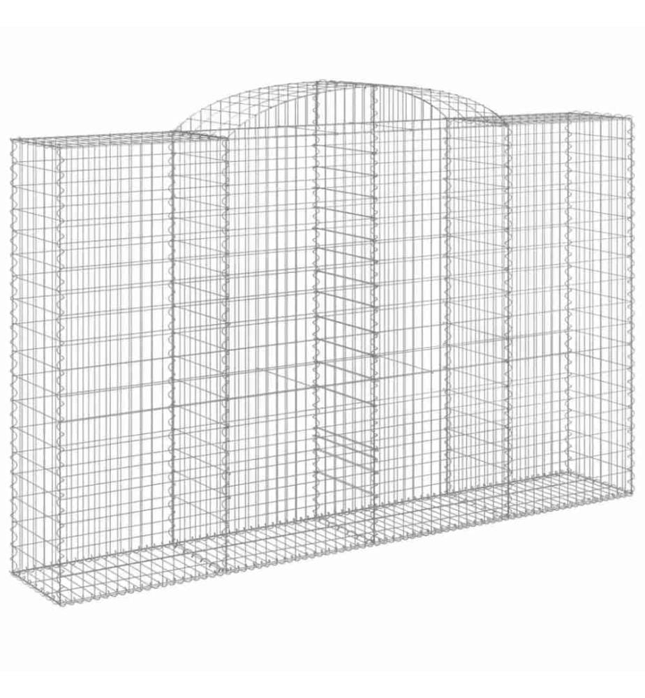 Gabionen mit Hochbogen 10 Stk 300x50x180/200cm Verzinktes Eisen