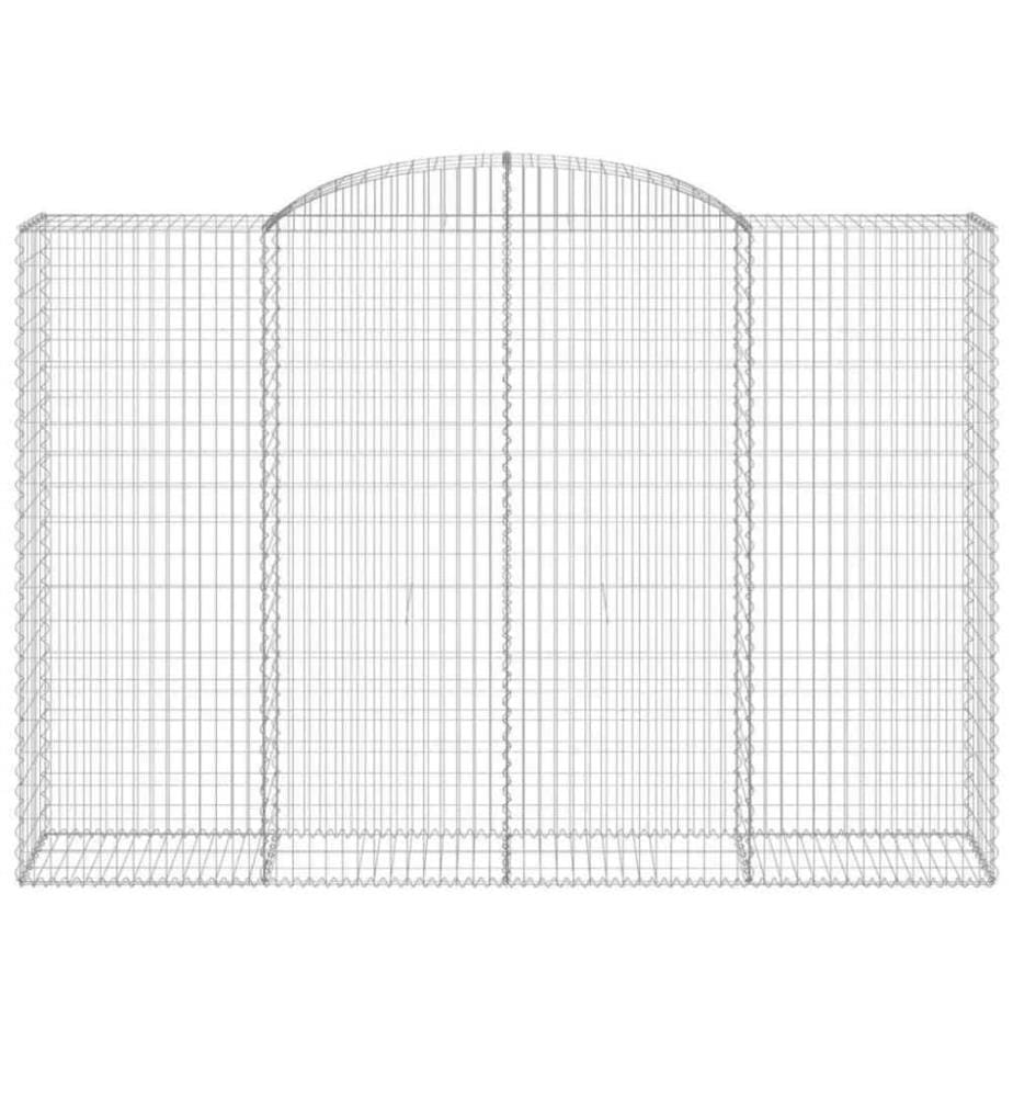 Gabionen mit Hochbogen 4 Stk. 300x50x200/220cm Verzinktes Eisen