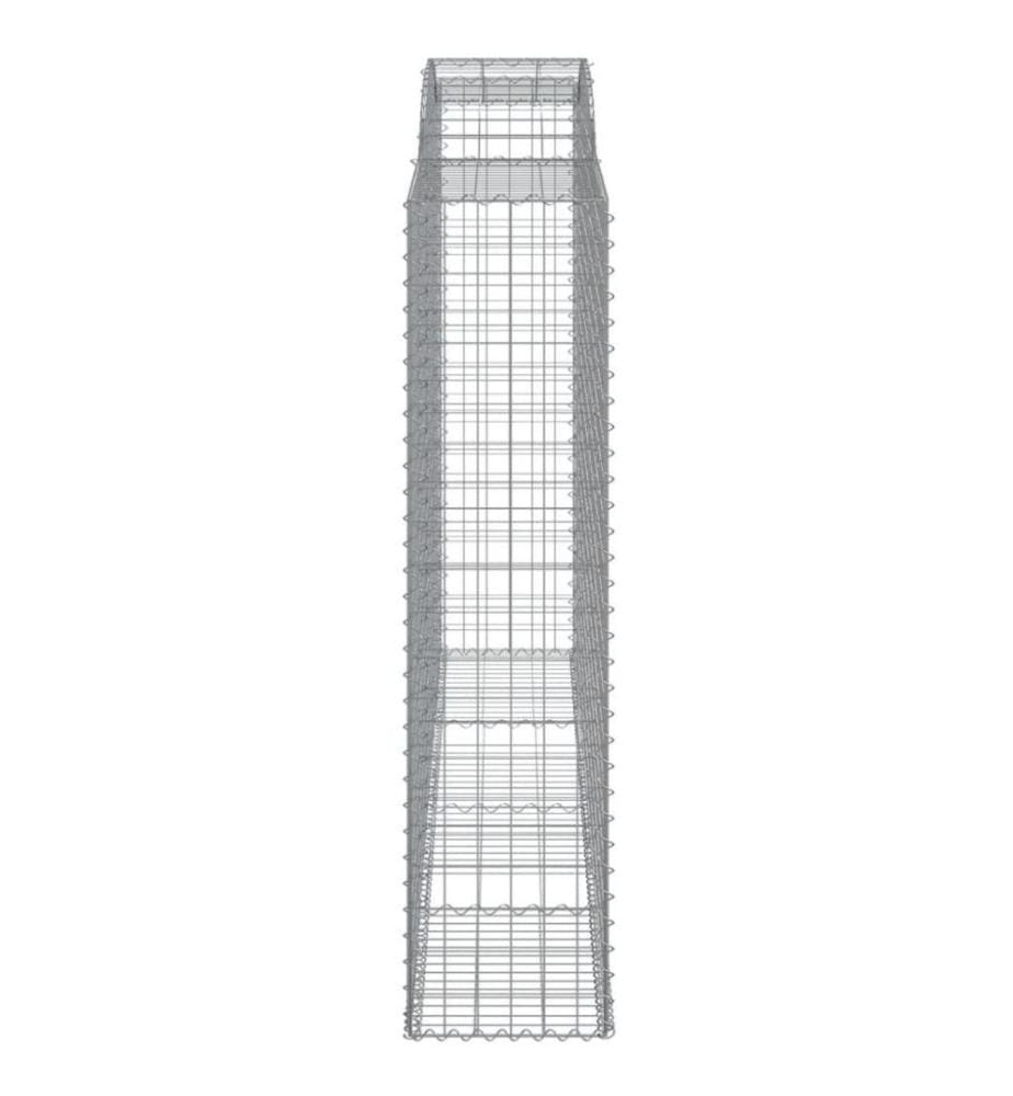 Gabionen mit Hochbogen 4 Stk. 300x50x200/220cm Verzinktes Eisen