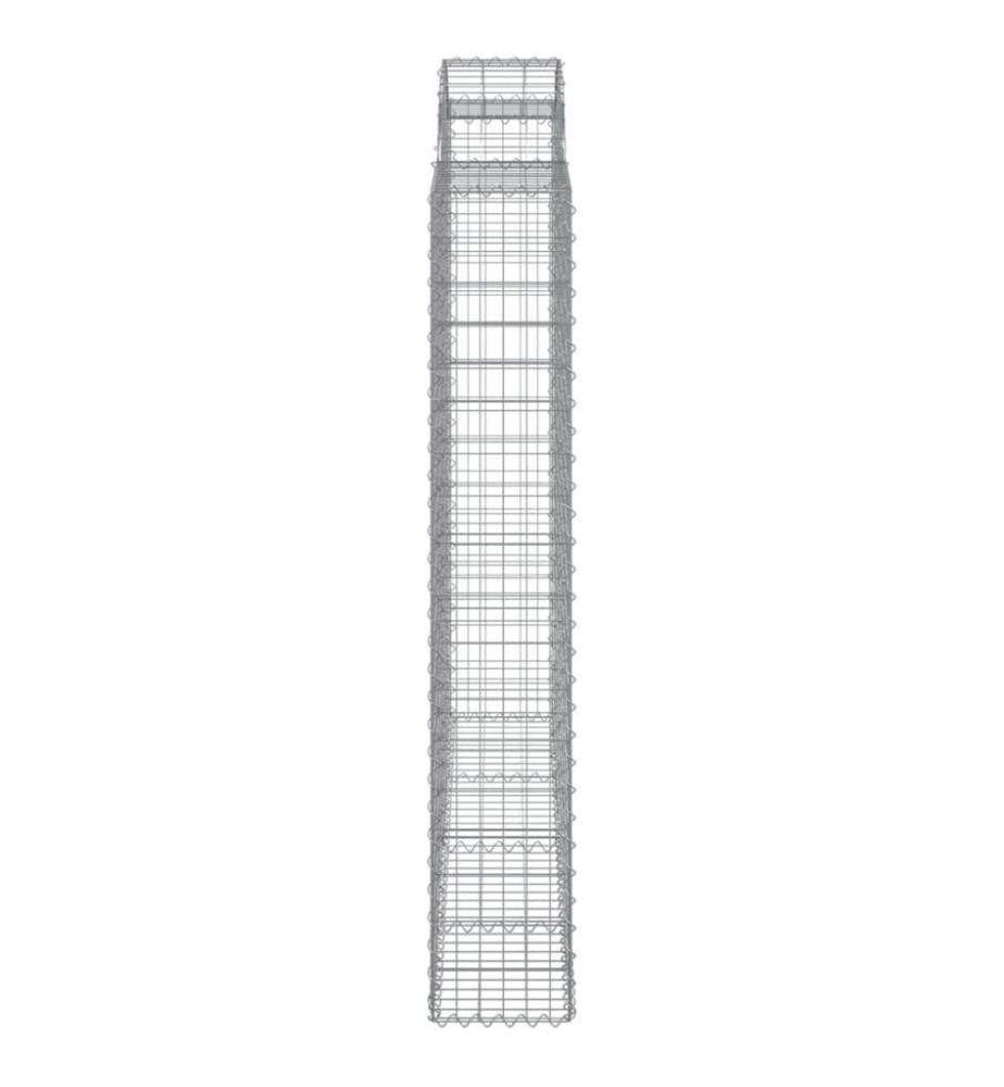 Gabione mit Hochbogen 200x50x180/200 cm Verzinktes Eisen