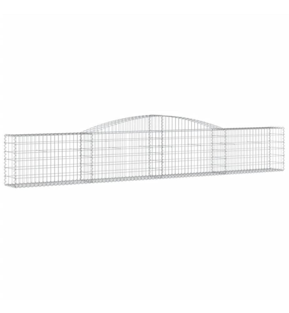 Gabionen mit Hochbogen 5 Stk. 400x30x60/80 cm Verzinktes Eisen