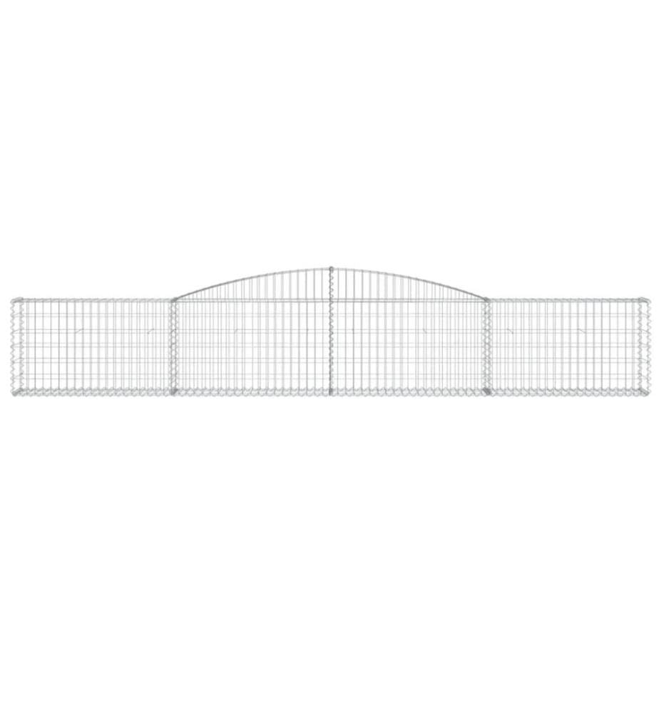 Gabionen mit Hochbogen 5 Stk. 400x30x60/80 cm Verzinktes Eisen