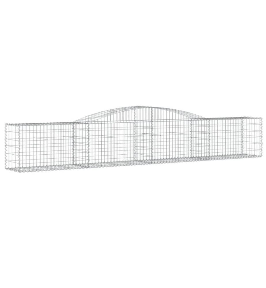 Gabionen mit Hochbogen 2 Stk. 400x50x60/80 cm Verzinktes Eisen