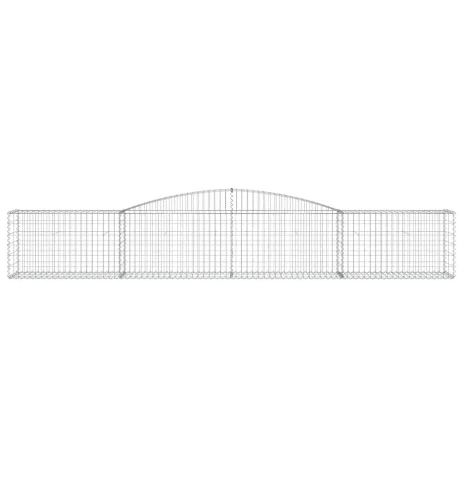 Gabionen mit Hochbogen 2 Stk. 400x50x60/80 cm Verzinktes Eisen