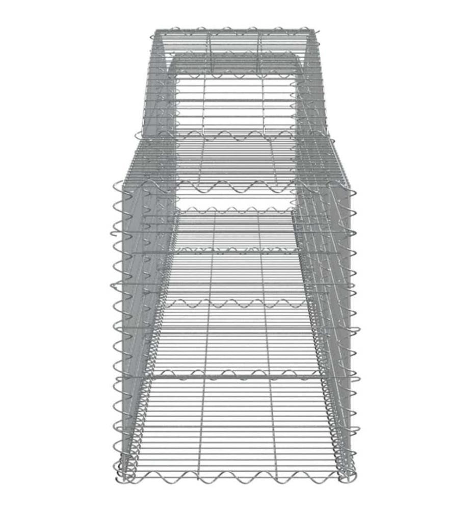 Gabionen mit Hochbogen 2 Stk. 400x50x60/80 cm Verzinktes Eisen