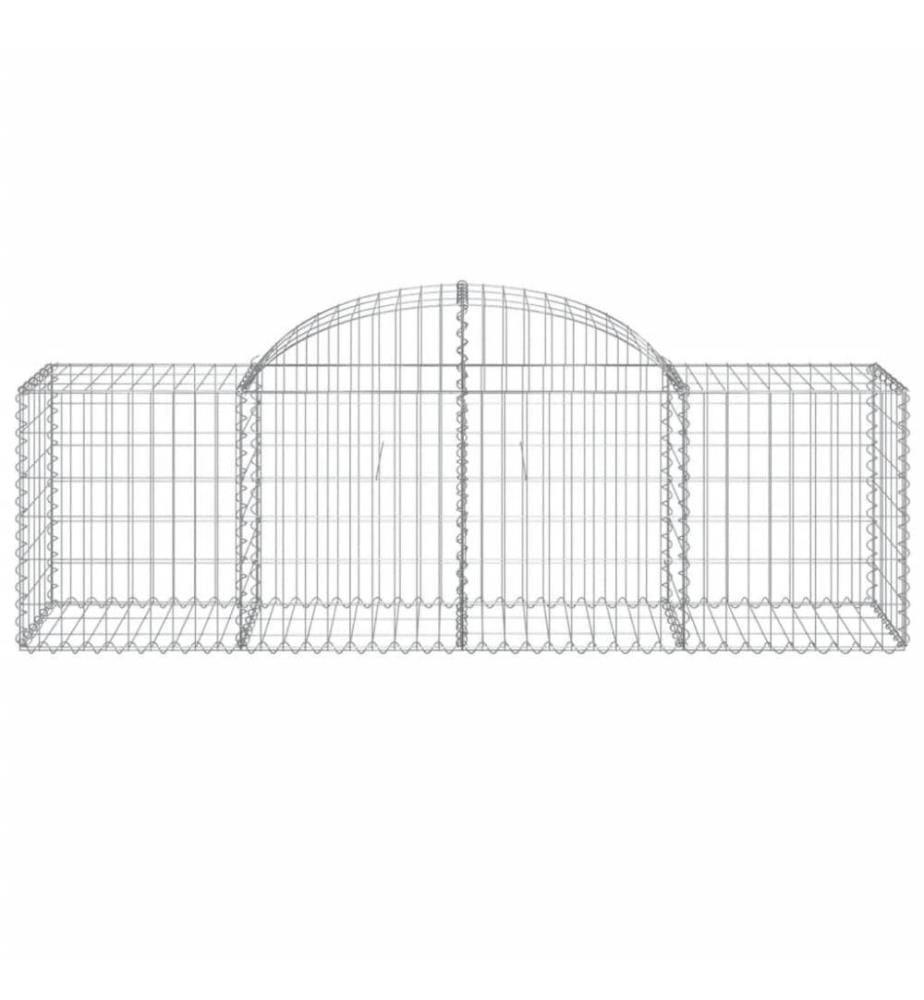 Gabionen mit Hochbogen 3 Stk. 200x50x60/80 cm Verzinktes Eisen