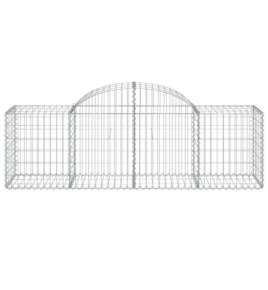 Gabionen mit Hochbogen 2 Stk. 200x50x60/80 cm Verzinktes Eisen