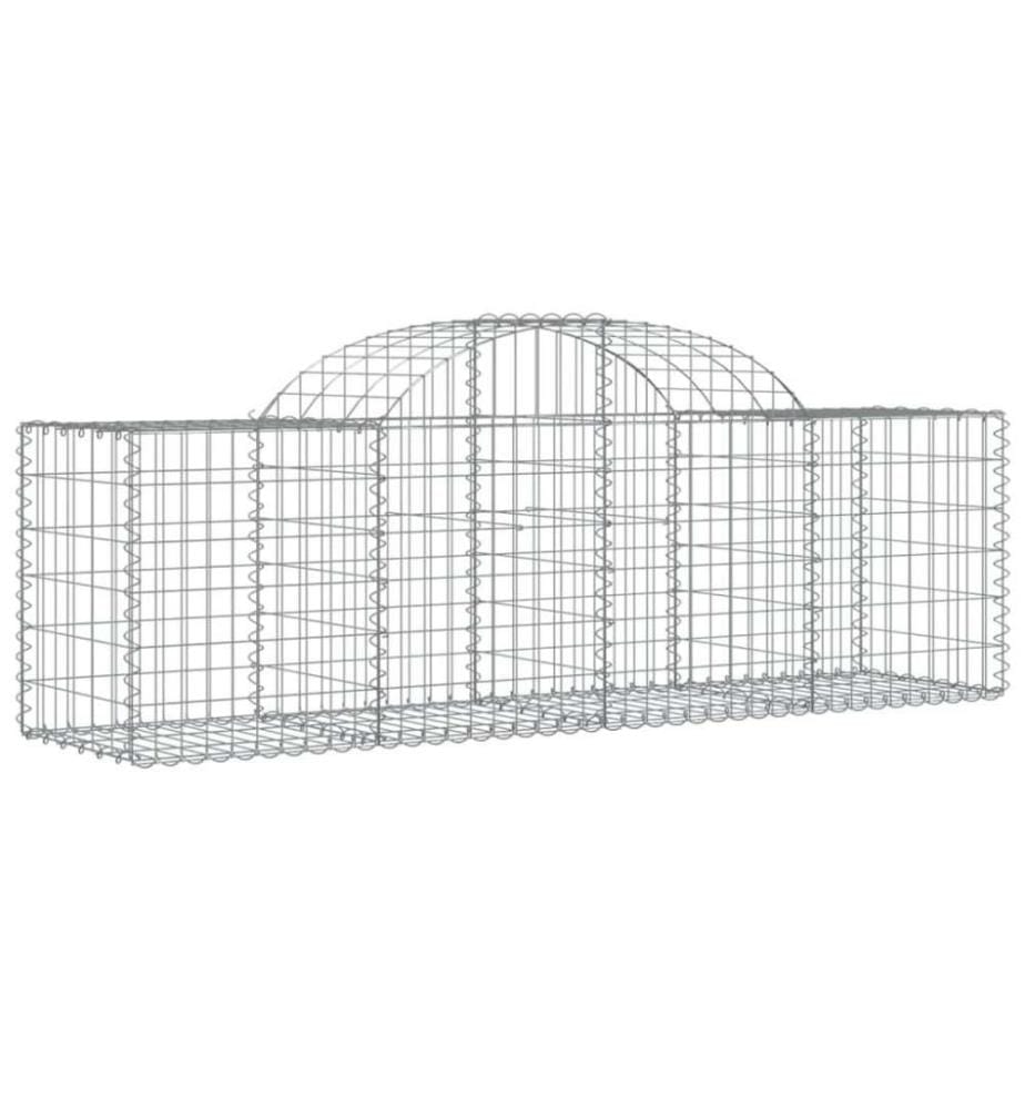 Gabionen mit Hochbogen 4 Stk. 200x50x60/80 cm Verzinktes Eisen