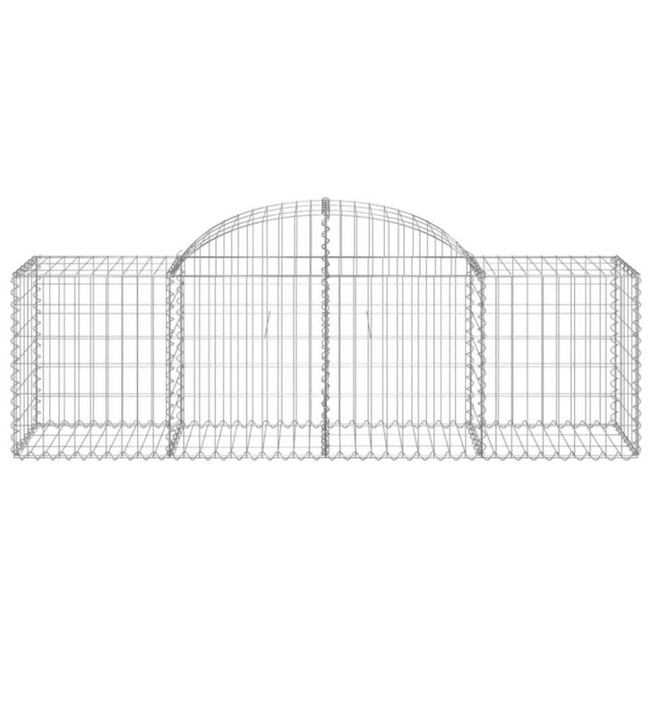 Gabionen mit Hochbogen 6 Stk. 200x50x60/80 cm Verzinktes Eisen