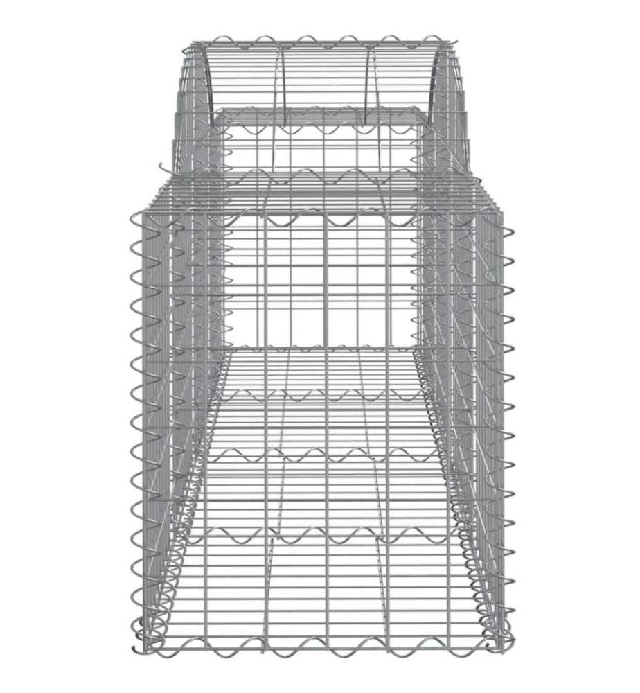 Gabionen mit Hochbogen 6 Stk. 200x50x60/80 cm Verzinktes Eisen