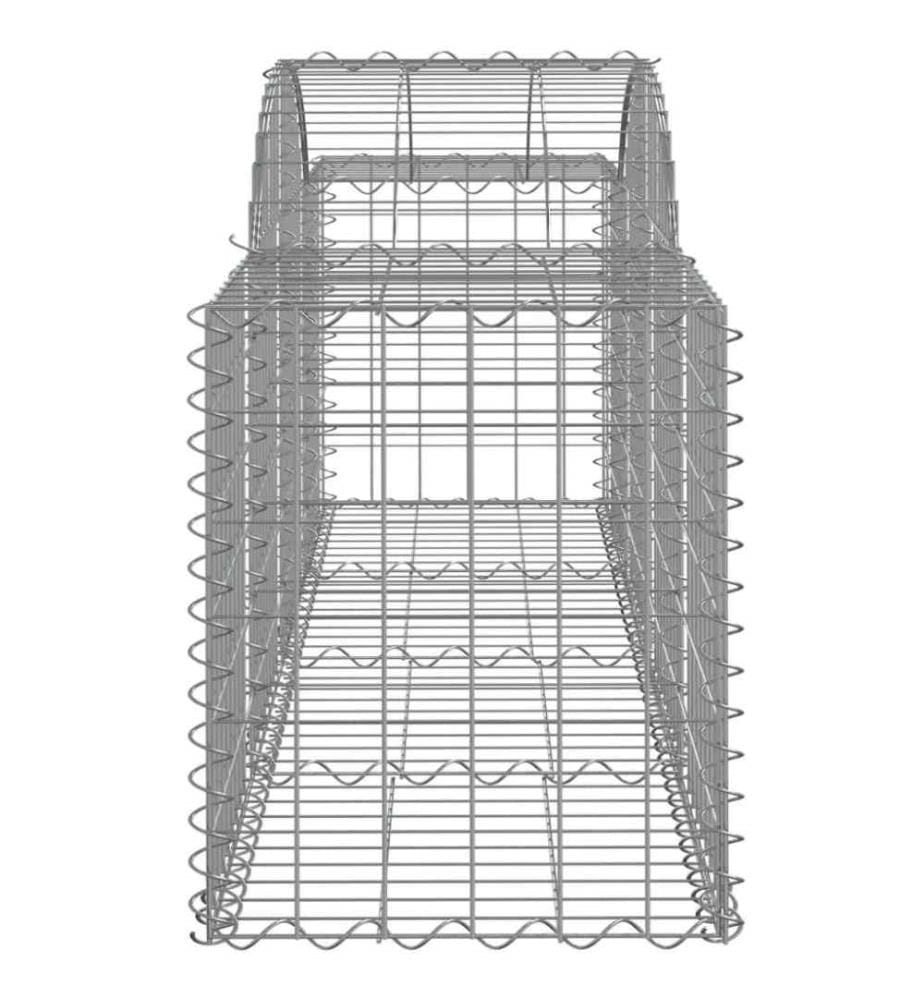 Gabionen mit Hochbogen 11 Stk. 200x50x60/80 cm Verzinktes Eisen