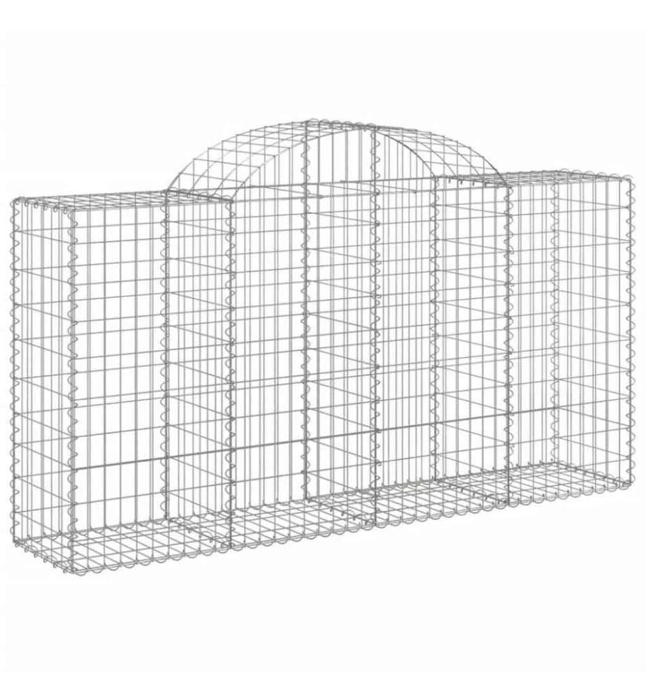 Paniers à gabions arqués 9 pcs 200x50x100/120 cm fer galvanisé