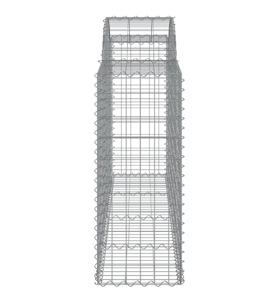 Gabionen mit Hochbogen 3 Stk. 200x50x100/120cm Verzinktes Eisen
