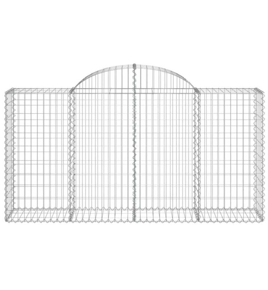 Paniers à gabions arqués 10 pcs 200x50x100/120 cm fer galvanisé