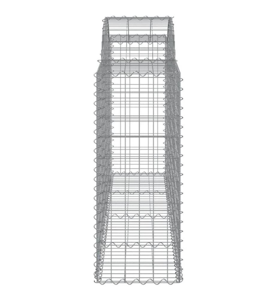 Paniers à gabions arqués 10 pcs 200x50x100/120 cm fer galvanisé