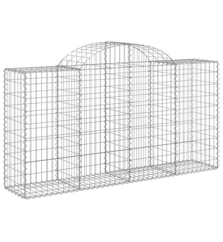 Paniers à gabions arqués 5 pcs 200x50x100/120 cm fer galvanisé