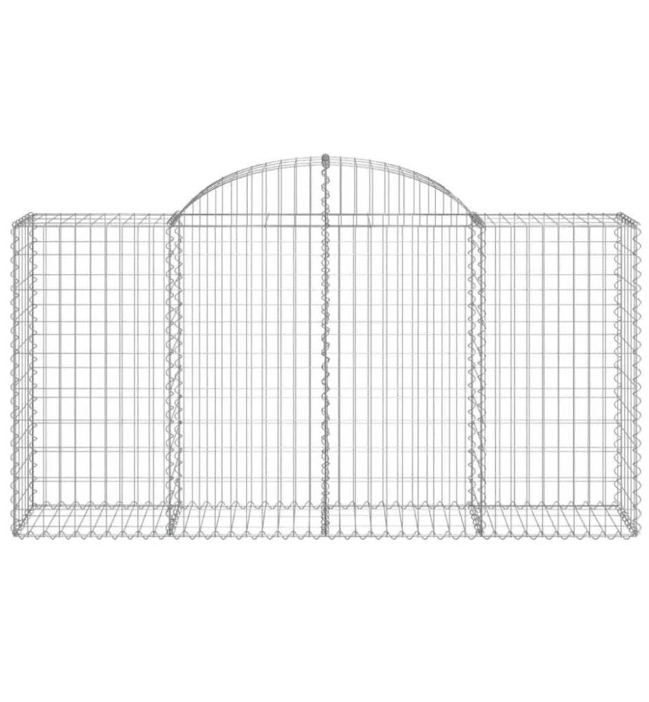 Paniers à gabions arqués 5 pcs 200x50x100/120 cm fer galvanisé
