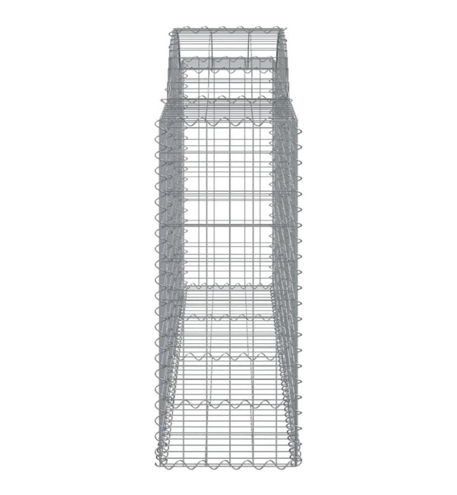 Paniers à gabions arqués 5 pcs 200x50x100/120 cm fer galvanisé