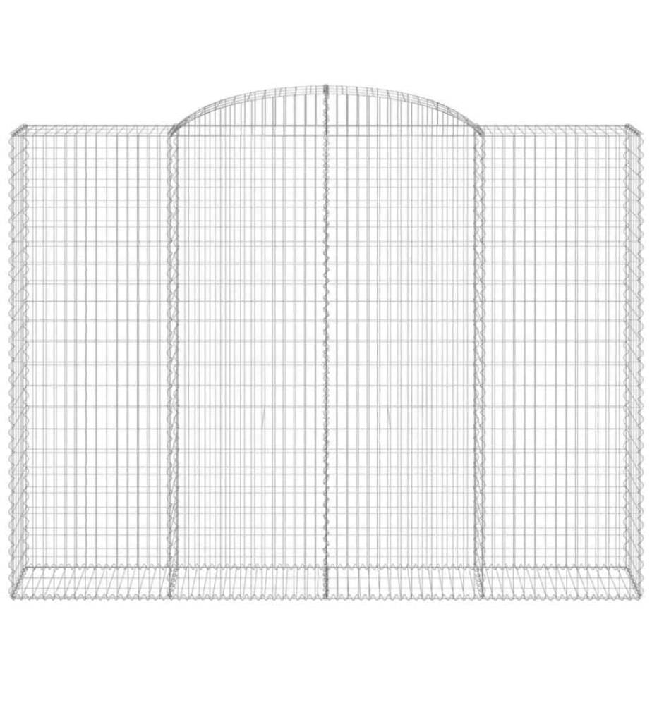 Gabionen mit Hochbogen 4 Stk. 300x50x220/240cm Verzinktes Eisen