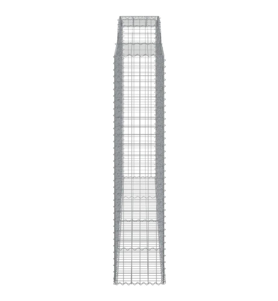 Gabionen mit Hochbogen 4 Stk. 300x50x220/240cm Verzinktes Eisen