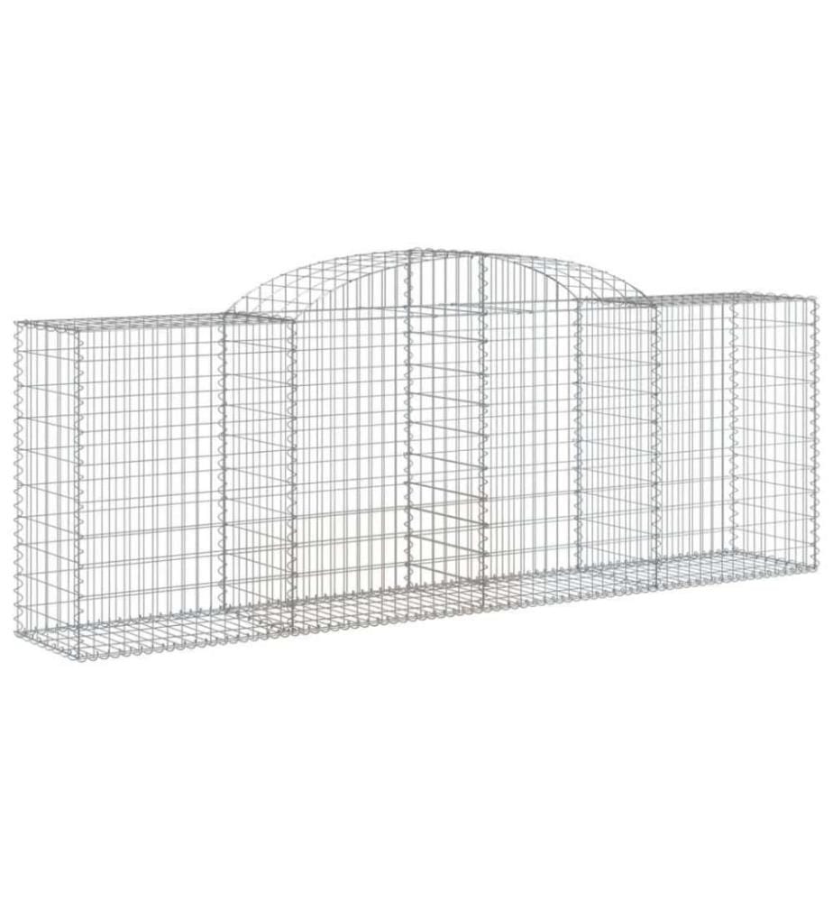 Gabionen mit Hochbogen 10 Stk 300x50x100/120cm Verzinktes Eisen