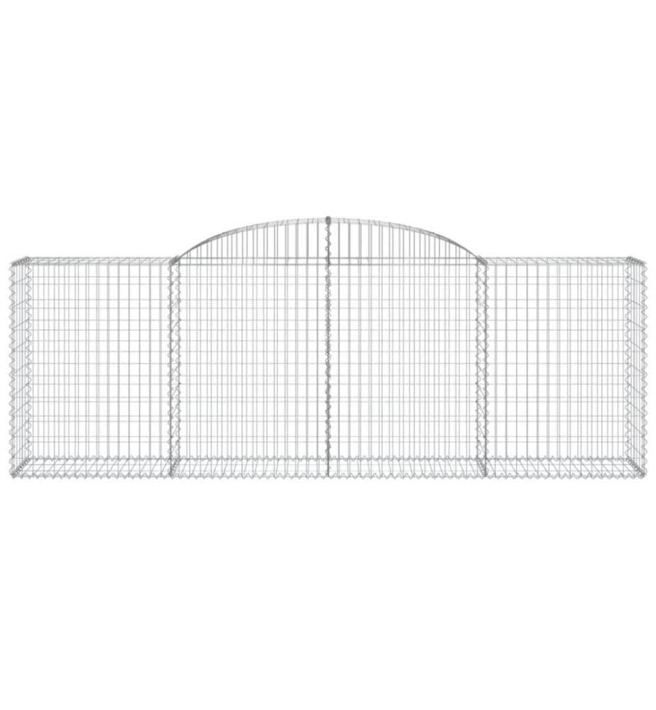 Gabionen mit Hochbogen 10 Stk 300x50x100/120cm Verzinktes Eisen
