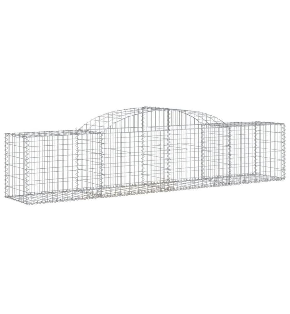 Gabionen mit Hochbogen 4 Stk. 300x30x60/80 cm Verzinktes Eisen