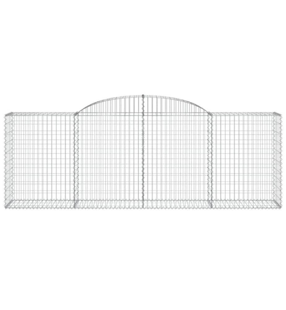 Gabionen mit Hochbogen 6 Stk. 300x50x100/120cm Verzinktes Eisen