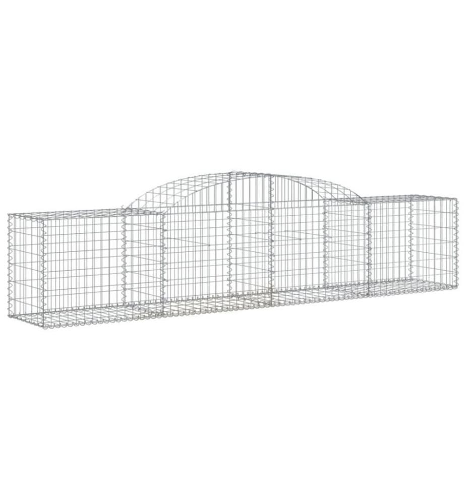 Gabionen mit Hochbogen 7 Stk. 300x50x60/80 cm Verzinktes Eisen