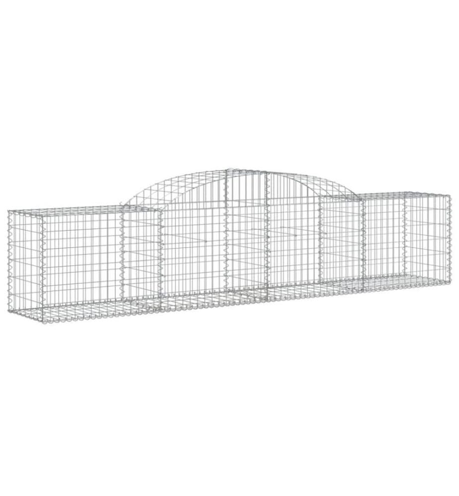 Gabionen mit Hochbogen 17 Stk. 300x50x60/80 cm Verzinktes Eisen