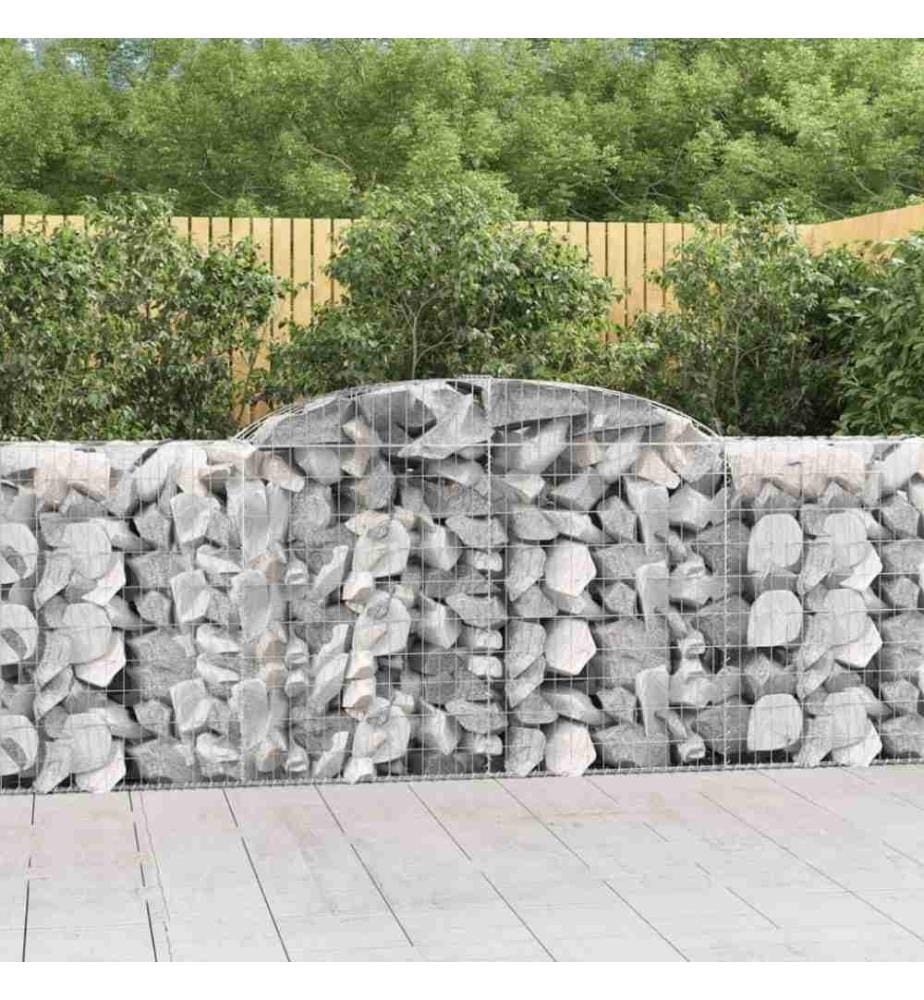 Gabionen mit Hochbogen 11 Stk 300x50x100/120cm Verzinktes Eisen