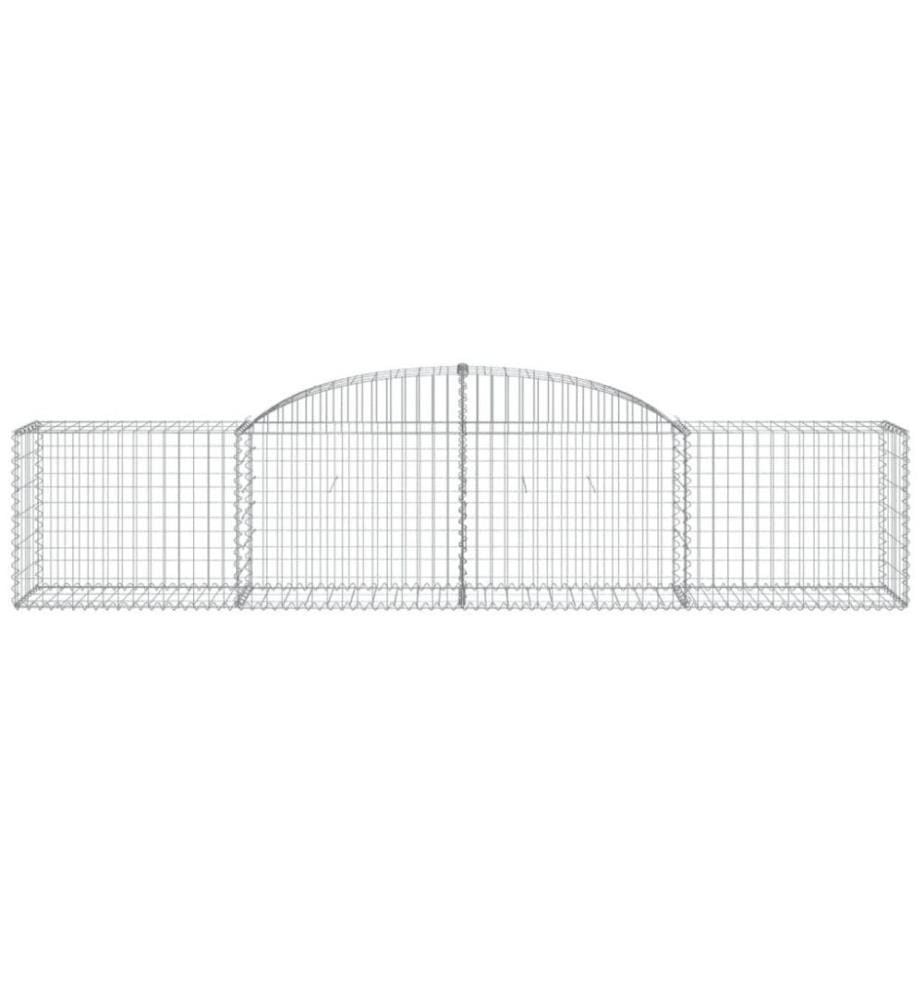 Gabionen mit Hochbogen 12 Stk. 300x50x60/80 cm Verzinktes Eisen