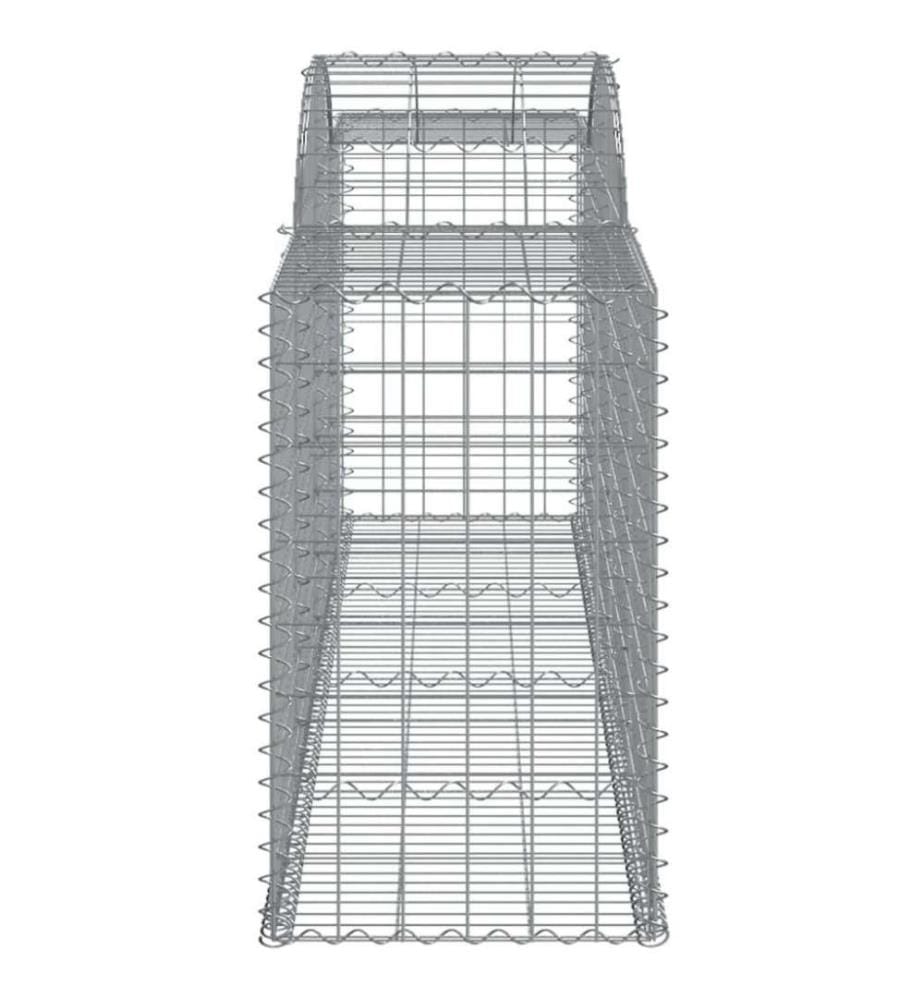 Gabionen mit Hochbogen 15 Stk. 300x50x80/100cm Verzinktes Eisen