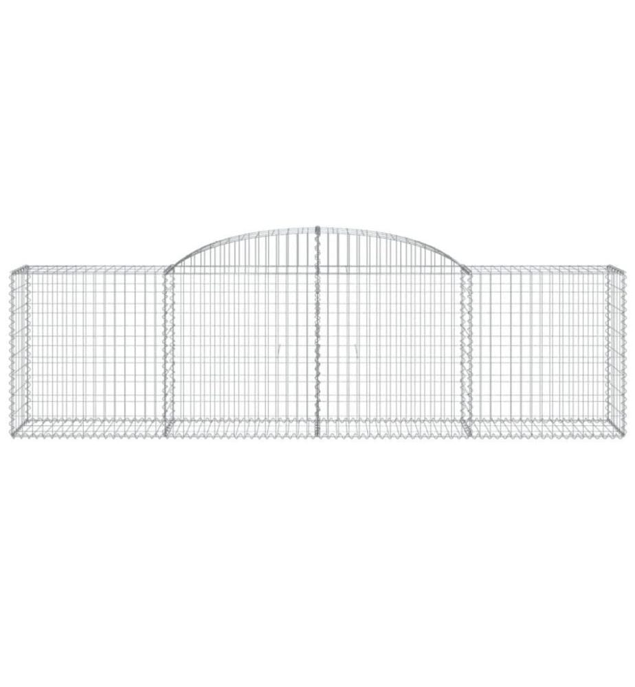 Gabionen mit Hochbogen 11 Stk. 300x50x80/100cm Verzinktes Eisen