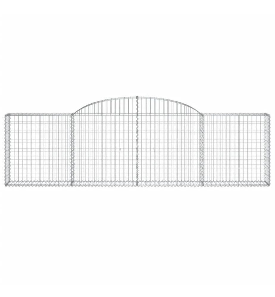 Gabionen mit Hochbogen 11 Stk. 300x30x80/100cm Verzinktes Eisen