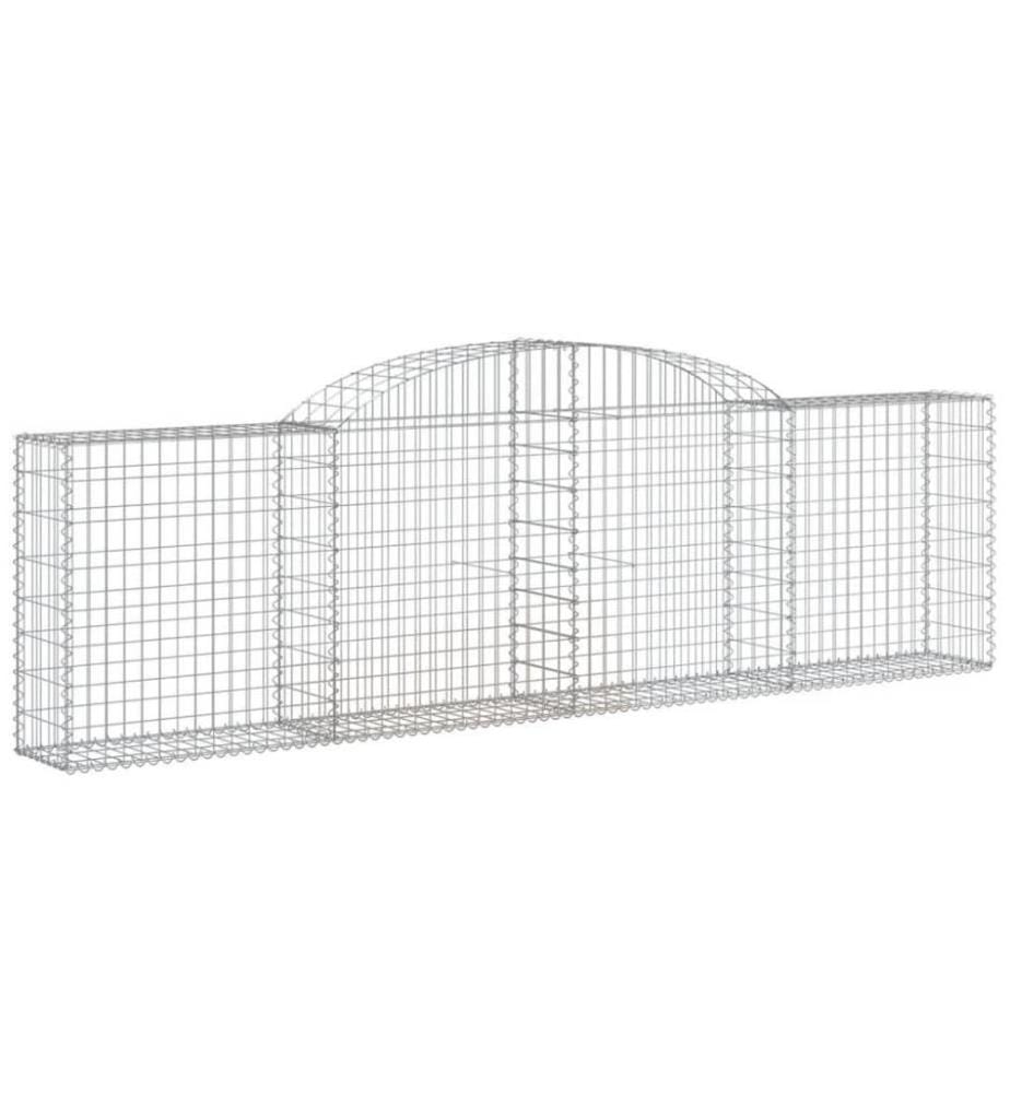 Gabionen mit Hochbogen 9 Stk. 300x30x80/100 cm Verzinktes Eisen