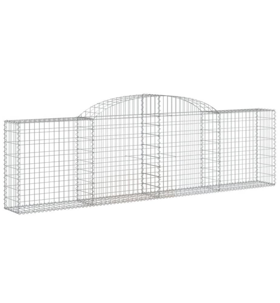 Gabionen mit Hochbogen 20 Stk. 300x30x80/100cm Verzinktes Eisen