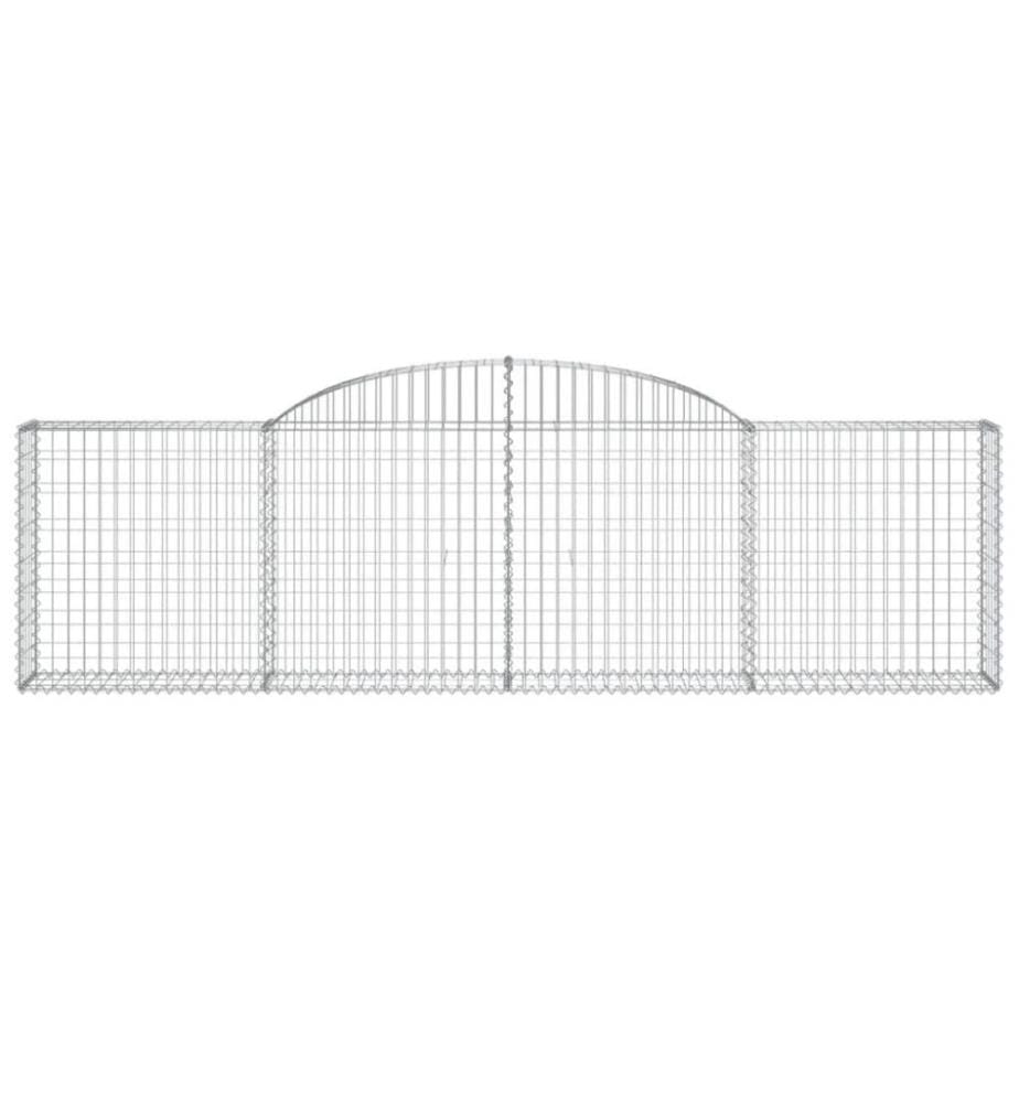 Gabionen mit Hochbogen 20 Stk. 300x30x80/100cm Verzinktes Eisen