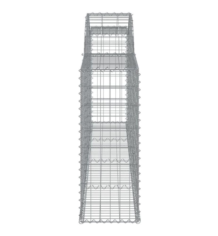 Gabionen mit Hochbogen 20 Stk. 300x30x80/100cm Verzinktes Eisen