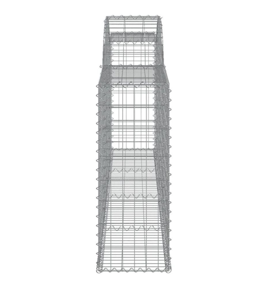 Gabionen mit Hochbogen 10 Stk. 300x30x80/100cm Verzinktes Eisen